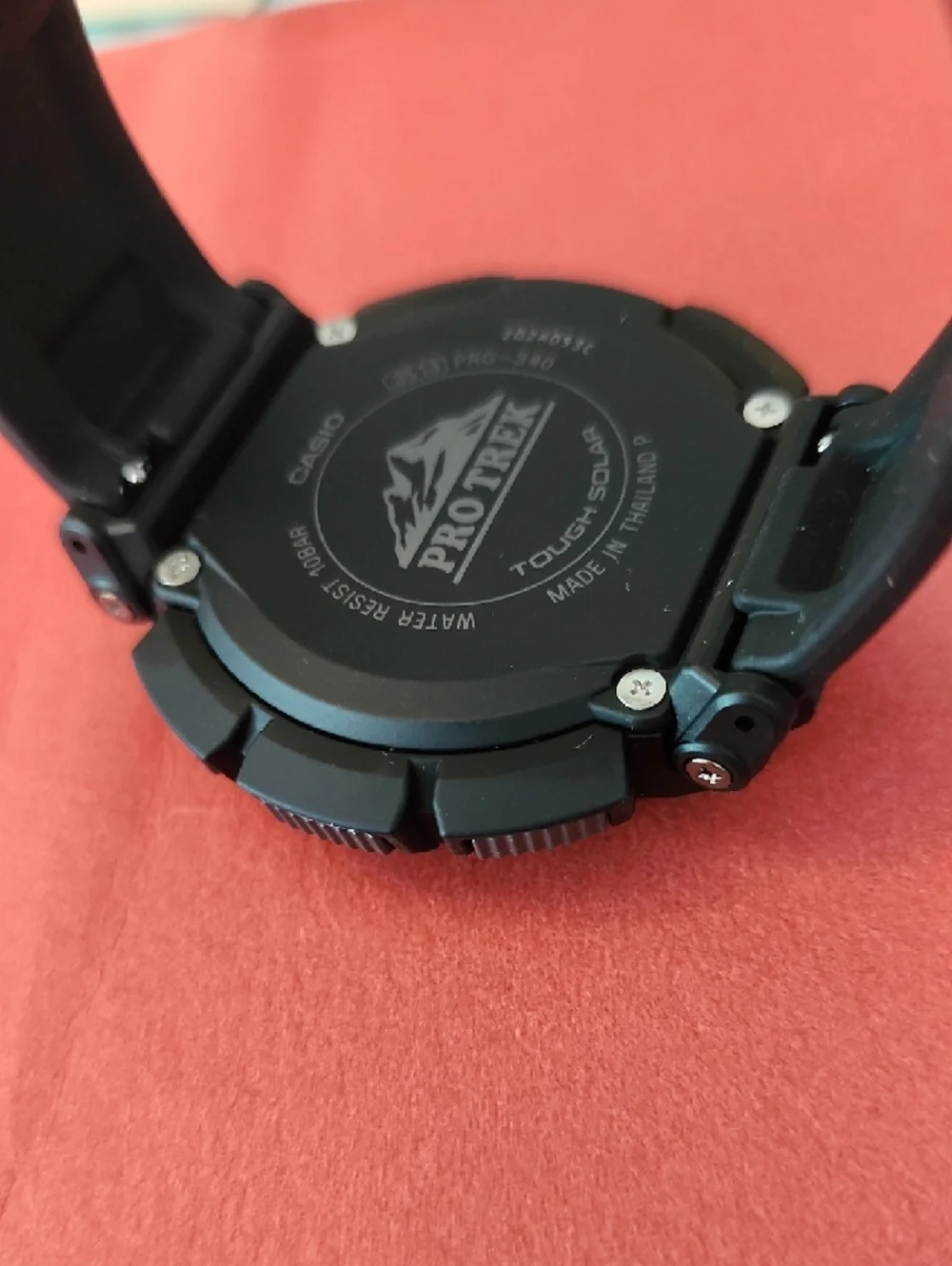 Casio Pro Trek Watch in Black with Orange Accents